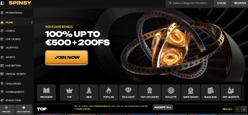Spinsy Homepage